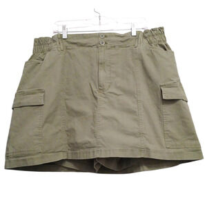 Ava & Viv Cargo Mini A-Line Skort Skirt Plus Size 2X Sage Green Travel Gorpcore